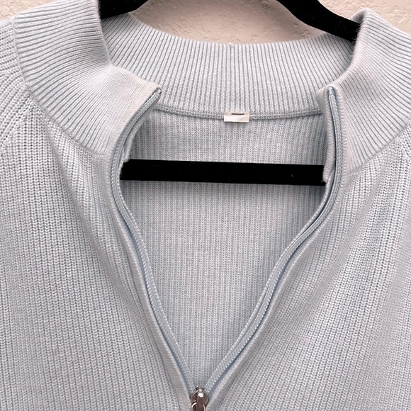 Lululemon Cotton Blend Half Zip Sweater in Powder Blue Size L - Picture 5 of 7